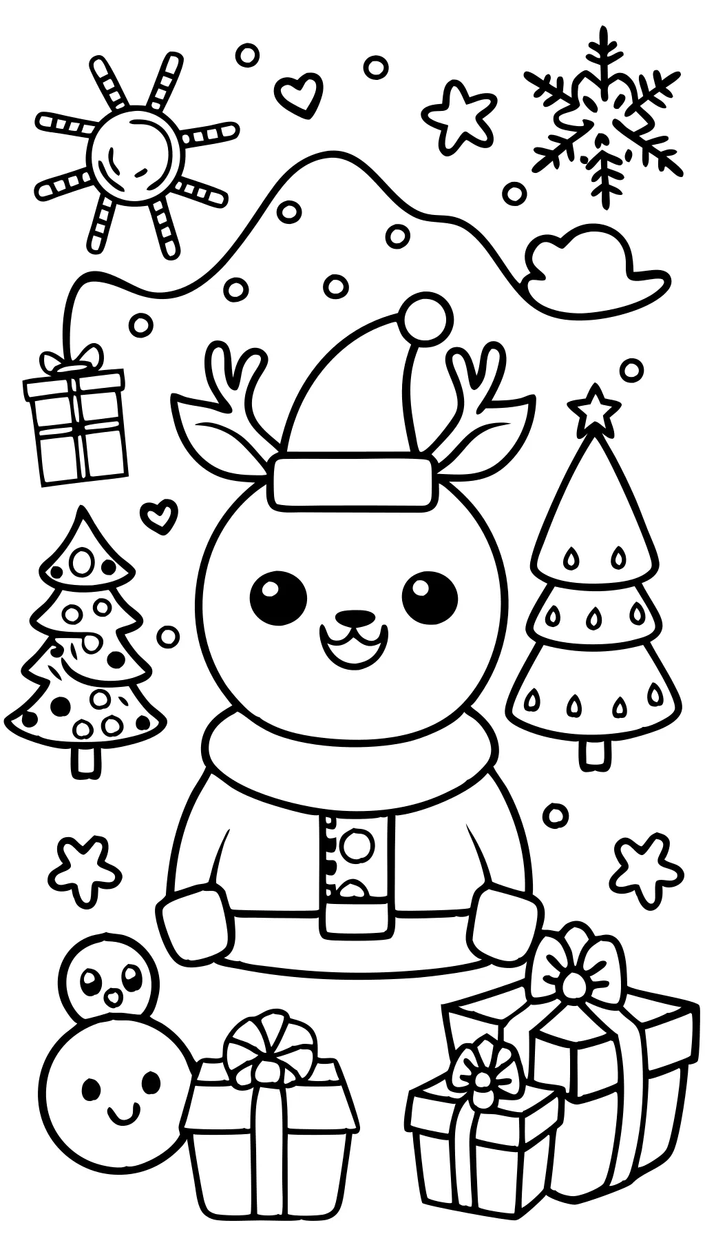 christmas coloring pages cute